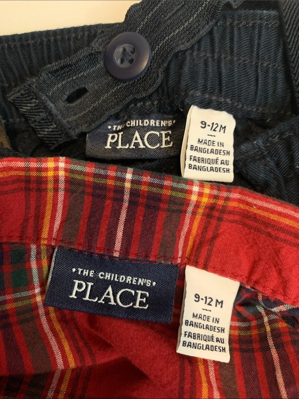 The Children's Place Red Plaid Button-Up with Navy Suspender Pants - Picture 2 of 8
